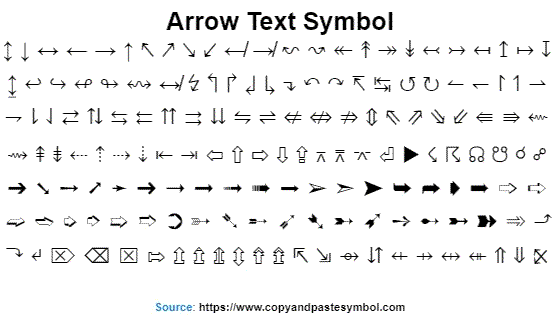 Arrow Symbols - Copy and Paste - ➵ ➶ ➷ ➢ ➤ ➼ ➥ ➦ ➠